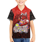 Personalized St. George Illawarra Dragons Hawaiian Shirt Easter Mascot - Colorful Eggs Cartoon Style