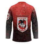 Personalized St. George Illawarra Dragons Hockey Jersey Easter Mascot - Colorful Eggs Cartoon Style