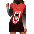 Personalized St. George Illawarra Dragons Hoodie Dress Easter Mascot - Colorful Eggs Cartoon Style