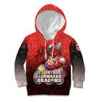 Personalized St. George Illawarra Dragons Kid Hoodie Easter Mascot - Colorful Eggs Cartoon Style