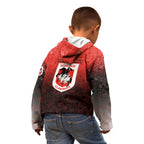 Personalized St. George Illawarra Dragons Kid Hoodie Easter Mascot - Colorful Eggs Cartoon Style