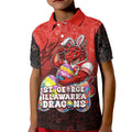 Personalized St. George Illawarra Dragons Kid Polo Shirt Easter Mascot - Colorful Eggs Cartoon Style