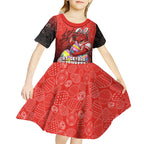 Personalized St. George Illawarra Dragons Kid Short Sleeve Dress Easter Mascot - Colorful Eggs Cartoon Style
