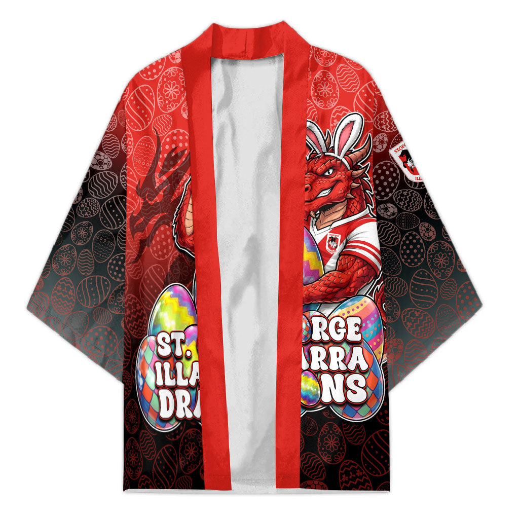 Personalized St. George Illawarra Dragons Kimono Easter Mascot - Colorful Eggs Cartoon Style