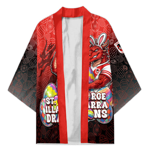 Personalized St. George Illawarra Dragons Kimono Easter Mascot - Colorful Eggs Cartoon Style