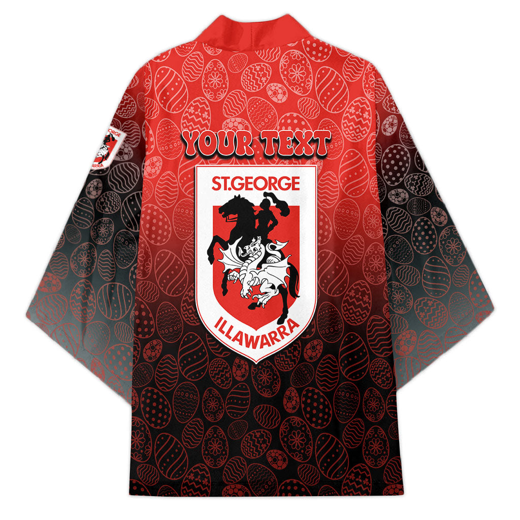 Personalized St. George Illawarra Dragons Kimono Easter Mascot - Colorful Eggs Cartoon Style