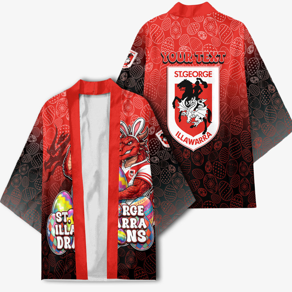 Personalized St. George Illawarra Dragons Kimono Easter Mascot - Colorful Eggs Cartoon Style