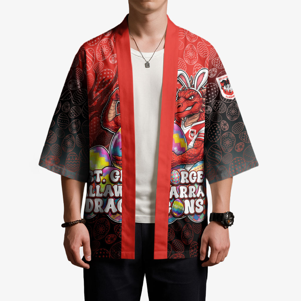 Personalized St. George Illawarra Dragons Kimono Easter Mascot - Colorful Eggs Cartoon Style