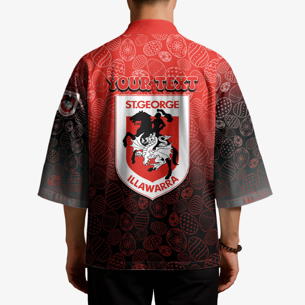 Personalized St. George Illawarra Dragons Kimono Easter Mascot - Colorful Eggs Cartoon Style