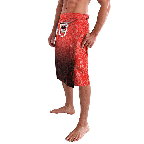 Personalized St. George Illawarra Dragons Lavalava Easter Mascot - Colorful Eggs Cartoon Style