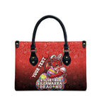 Personalized St. George Illawarra Dragons Leather Bag Easter Mascot - Colorful Eggs Cartoon Style