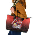 Personalized St. George Illawarra Dragons Leather Tote Bag Easter Mascot - Colorful Eggs Cartoon Style