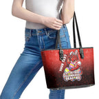Personalized St. George Illawarra Dragons Leather Tote Bag Easter Mascot - Colorful Eggs Cartoon Style