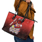 Personalized St. George Illawarra Dragons Leather Tote Bag Easter Mascot - Colorful Eggs Cartoon Style