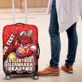 Personalized St. George Illawarra Dragons Luggage Cover Easter Mascot - Colorful Eggs Cartoon Style