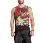 Personalized St. George Illawarra Dragons Men Tank Top Easter Mascot - Colorful Eggs Cartoon Style