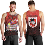 Personalized St. George Illawarra Dragons Men Tank Top Easter Mascot - Colorful Eggs Cartoon Style