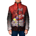Personalized St. George Illawarra Dragons Padded Jacket Easter Mascot - Colorful Eggs Cartoon Style