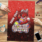 Personalized St. George Illawarra Dragons Puzzle Easter Mascot - Colorful Eggs Cartoon Style