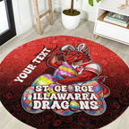 Personalized St. George Illawarra Dragons Round Carpet Easter Mascot - Colorful Eggs Cartoon Style