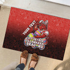 Personalized St. George Illawarra Dragons Rubber Doormat Easter Mascot - Colorful Eggs Cartoon Style