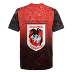 Personalized St. George Illawarra Dragons Rugby Jersey Easter Mascot - Colorful Eggs Cartoon Style