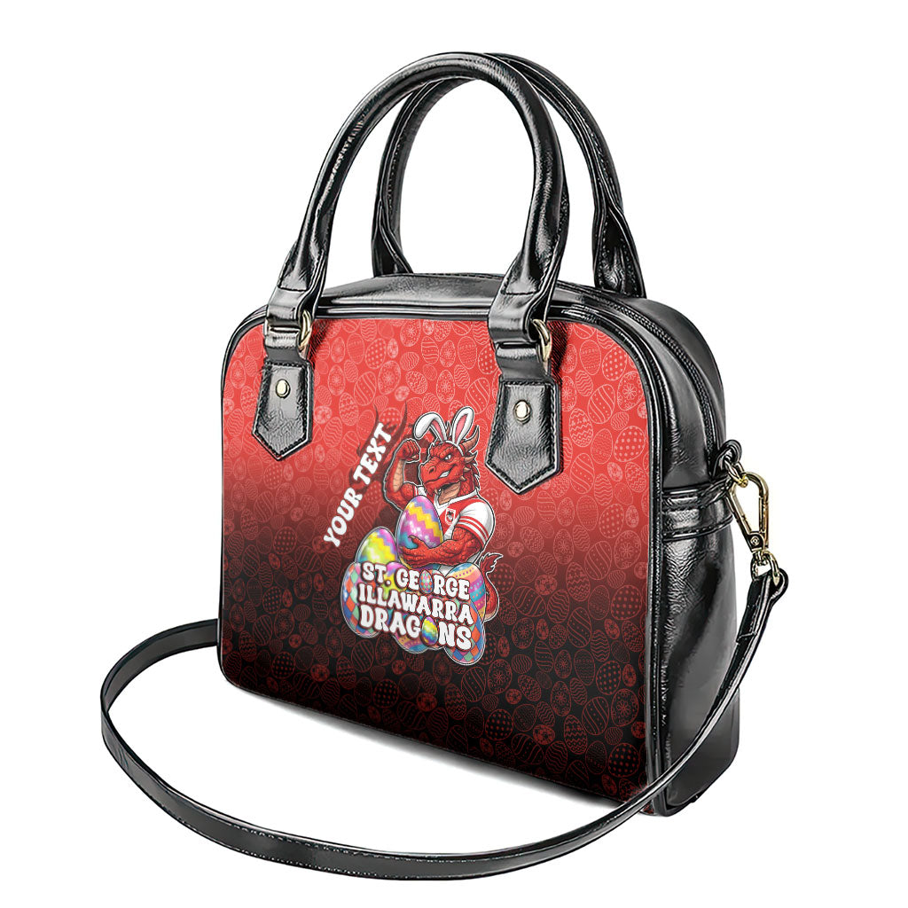 Personalized St. George Illawarra Dragons Shoulder Handbag Easter Mascot - Colorful Eggs Cartoon Style