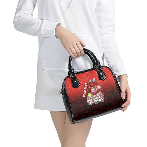 Personalized St. George Illawarra Dragons Shoulder Handbag Easter Mascot - Colorful Eggs Cartoon Style