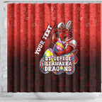 Personalized St. George Illawarra Dragons Shower Curtain Easter Mascot - Colorful Eggs Cartoon Style