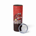 Personalized St. George Illawarra Dragons Skinny Tumbler Easter Mascot - Colorful Eggs Cartoon Style