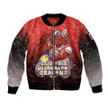Personalized St. George Illawarra Dragons Sleeve Zip Bomber Jacket Easter Mascot - Colorful Eggs Cartoon Style
