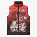 Personalized St. George Illawarra Dragons Sleeveless Puffer Jacket Easter Mascot - Colorful Eggs Cartoon Style
