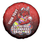 Personalized St. George Illawarra Dragons Spare Tire Cover Easter Mascot - Colorful Eggs Cartoon Style