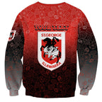 Personalized St. George Illawarra Dragons Sweatshirt Easter Mascot - Colorful Eggs Cartoon Style