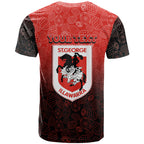 Personalized St. George Illawarra Dragons T Shirt Easter Mascot - Colorful Eggs Cartoon Style