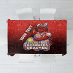 Personalized St. George Illawarra Dragons Tablecloth Easter Mascot - Colorful Eggs Cartoon Style