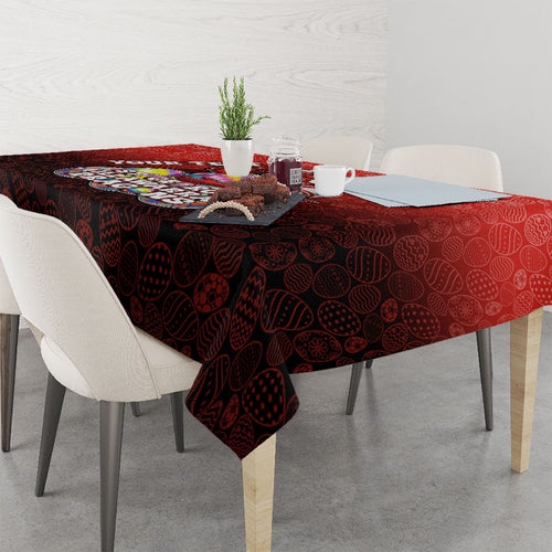 Personalized St. George Illawarra Dragons Tablecloth Easter Mascot - Colorful Eggs Cartoon Style