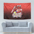 Personalized St. George Illawarra Dragons Tapestry Easter Mascot - Colorful Eggs Cartoon Style