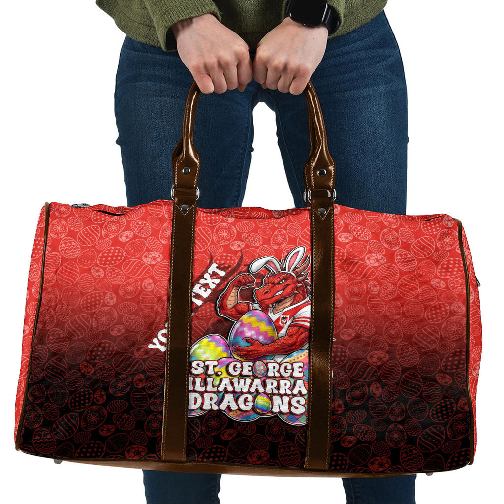 Personalized St. George Illawarra Dragons Travel Bag Easter Mascot - Colorful Eggs Cartoon Style