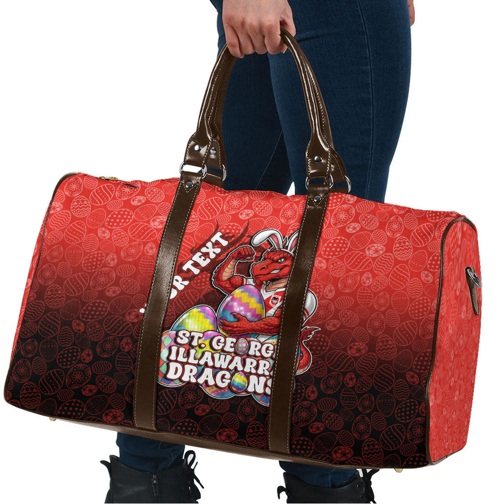 Personalized St. George Illawarra Dragons Travel Bag Easter Mascot - Colorful Eggs Cartoon Style