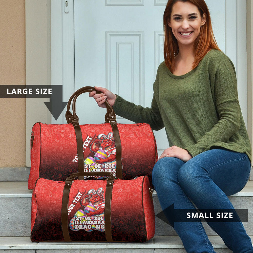 Personalized St. George Illawarra Dragons Travel Bag Easter Mascot - Colorful Eggs Cartoon Style