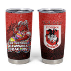 Personalized St. George Illawarra Dragons Tumbler Cup Easter Mascot - Colorful Eggs Cartoon Style