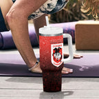 Personalized St. George Illawarra Dragons Tumbler With Handle Easter Mascot - Colorful Eggs Cartoon Style