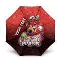 Personalized St. George Illawarra Dragons Umbrella Easter Mascot - Colorful Eggs Cartoon Style