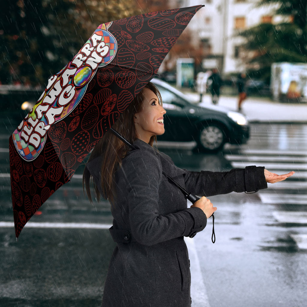 Personalized St. George Illawarra Dragons Umbrella Easter Mascot - Colorful Eggs Cartoon Style