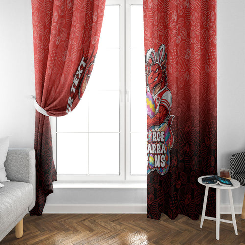 Personalized St. George Illawarra Dragons Window Curtain Easter Mascot - Colorful Eggs Cartoon Style
