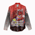 Personalized St. George Illawarra Dragons Women Casual Shirt Easter Mascot - Colorful Eggs Cartoon Style