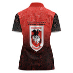 Personalized St. George Illawarra Dragons Women Polo Shirt Easter Mascot - Colorful Eggs Cartoon Style