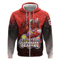 Personalized St. George Illawarra Dragons Zip Hoodie Easter Mascot - Colorful Eggs Cartoon Style