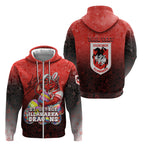Personalized St. George Illawarra Dragons Zip Hoodie Easter Mascot - Colorful Eggs Cartoon Style